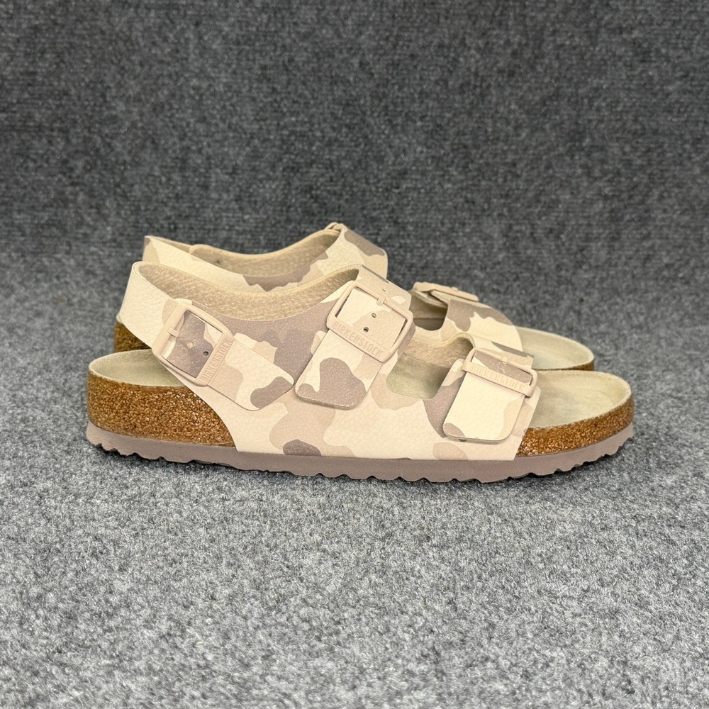 Birkenstock Milano Sandals Mens 9 Desert Soil Grey Taupe Camouflage Soft Footbed - Picture 1 of 11